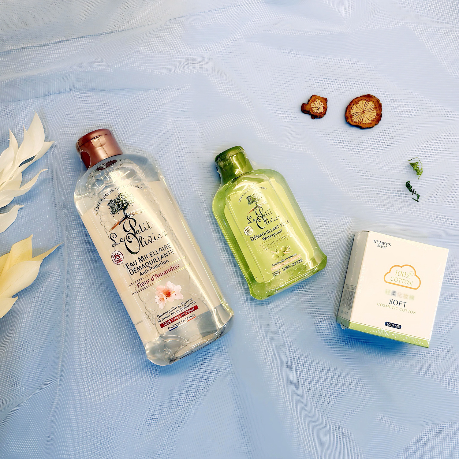 『臉部清潔』Le Petit Olivier小橄欖樹 眼部卸妝液(橄欖油)125ml+三合一溫和保濕卸妝液(杏花/一般)400ml